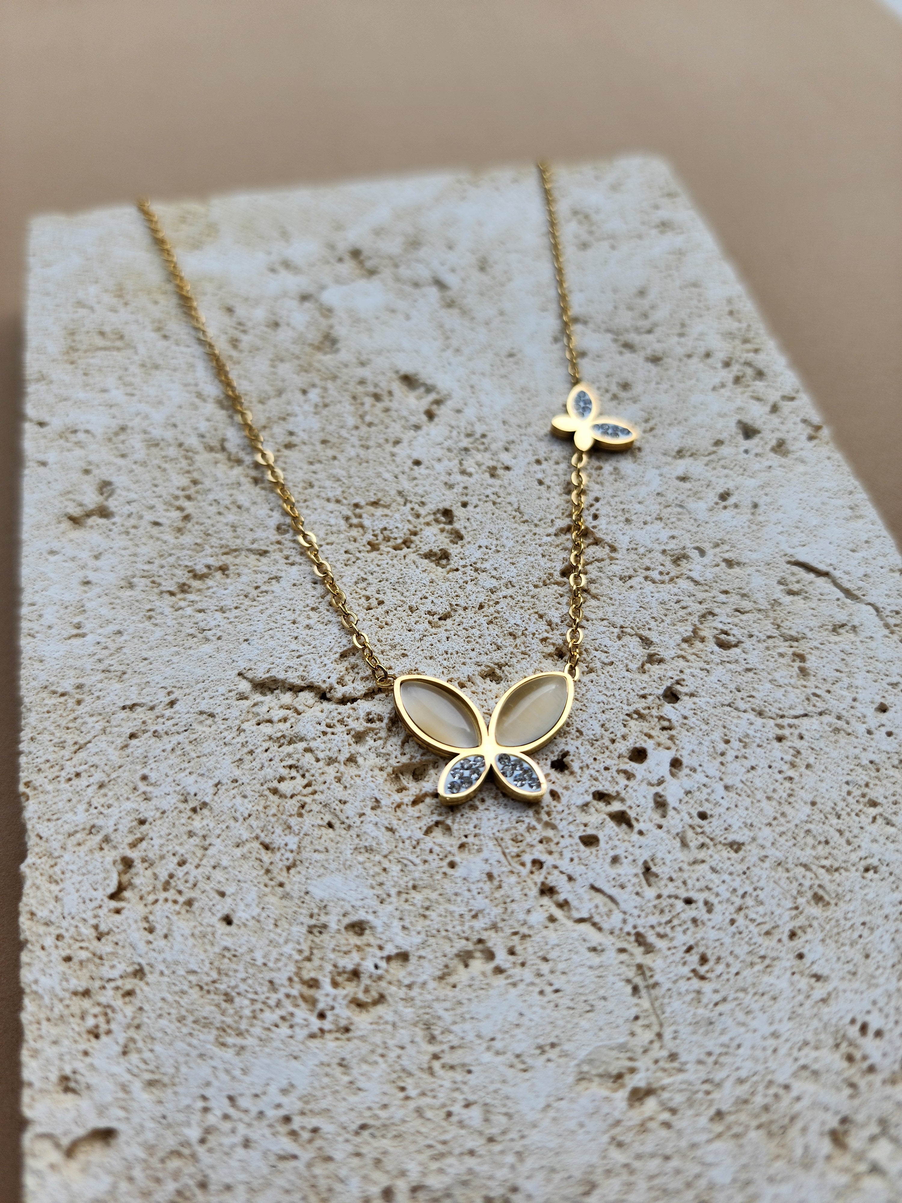 Butterfly charm chain necklace