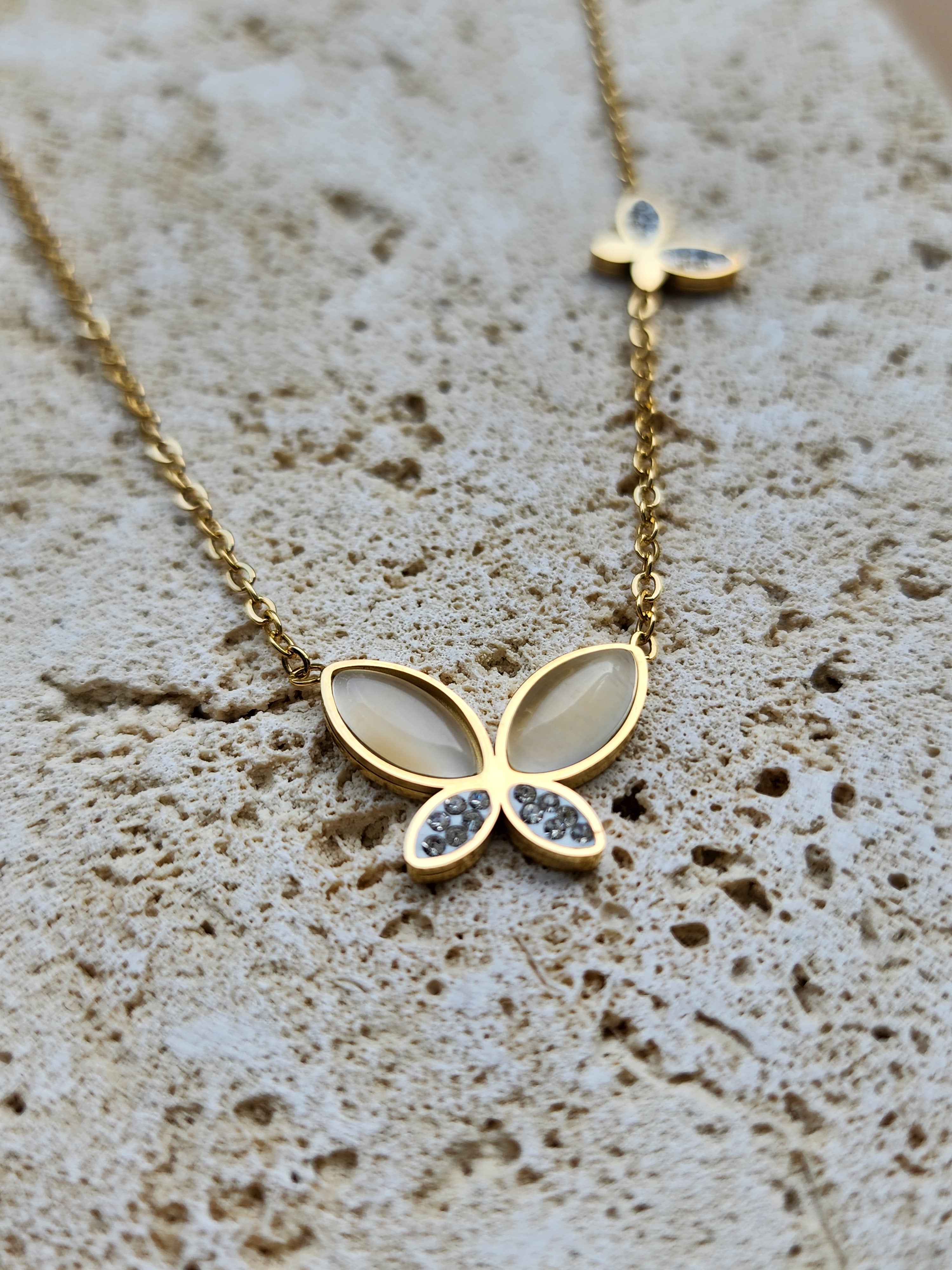 Butterfly charm chain necklace