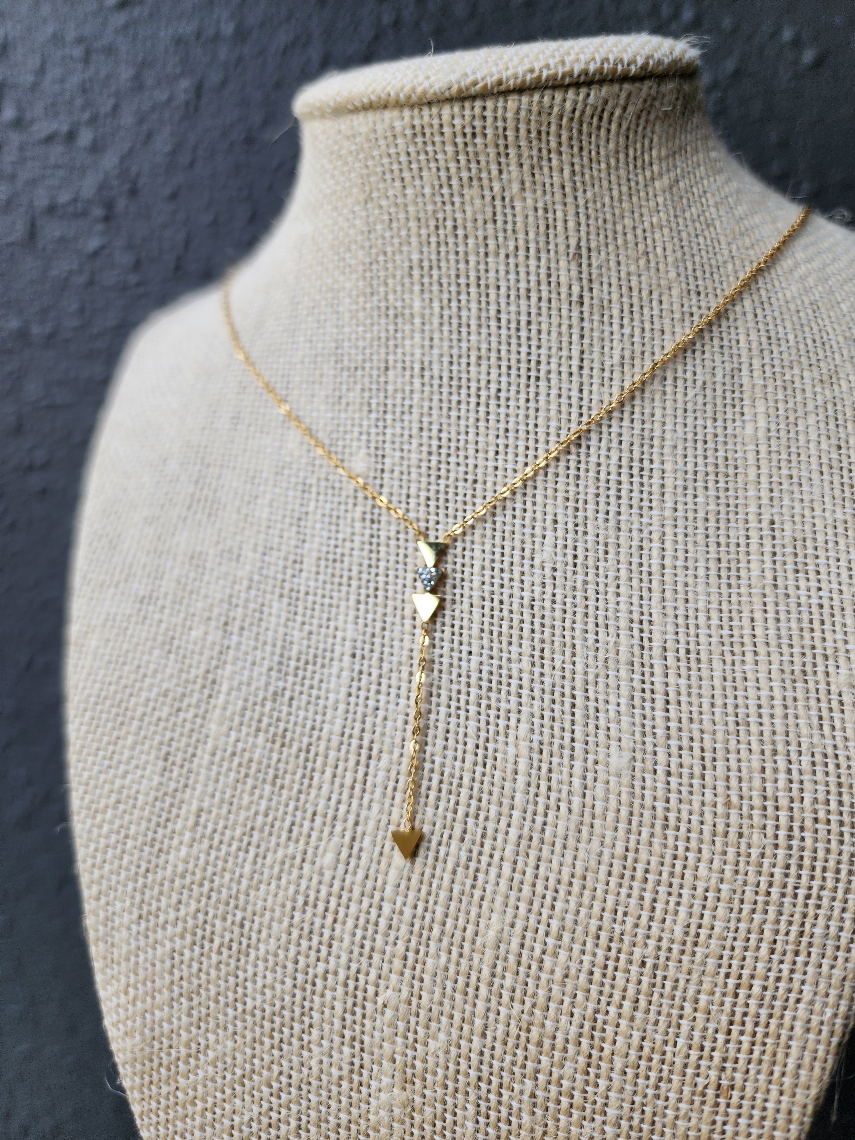 Triangle shape charm chain necklace