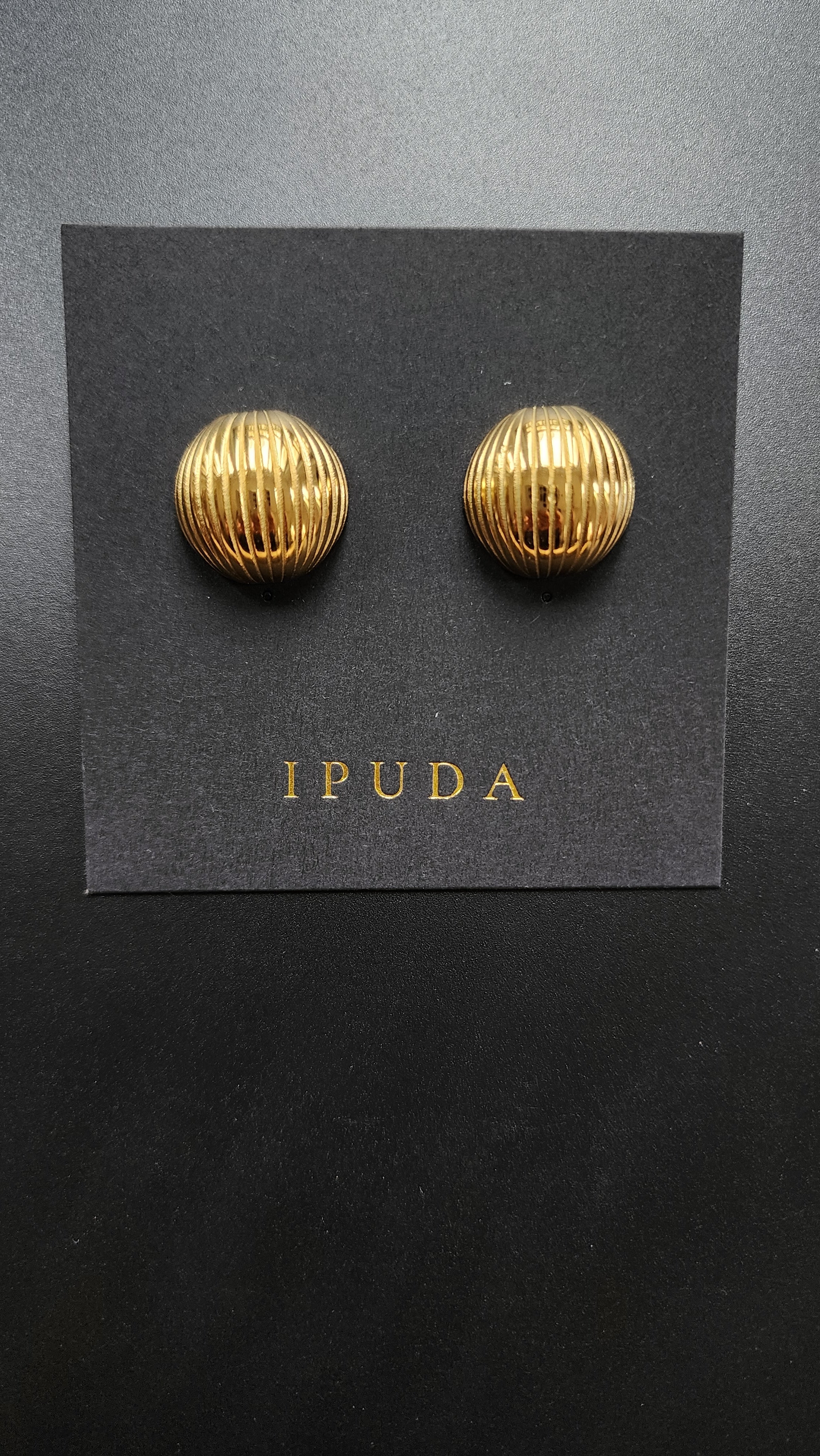 Textured half ball stud earrings