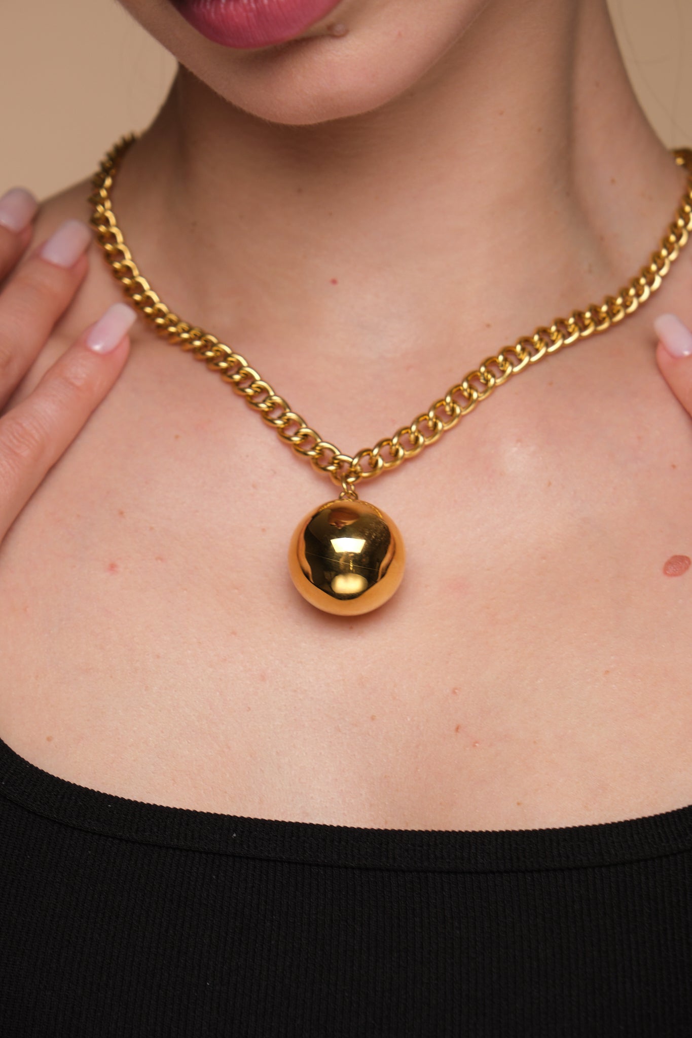 Chain Ball charm necklace